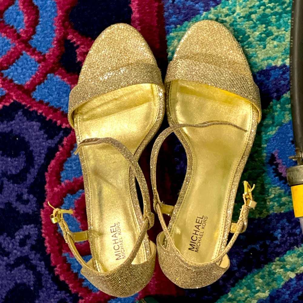 Gold Michael Kohrs heels size 9
